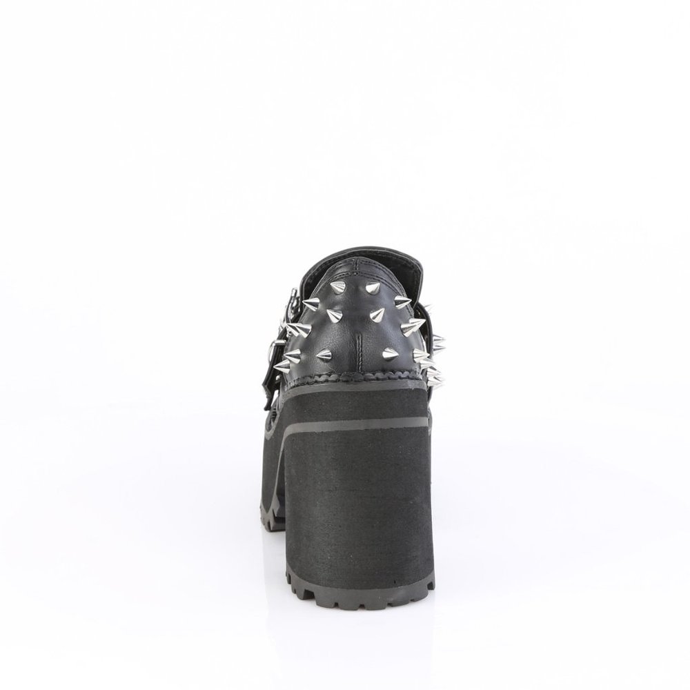 Demonia Assault 38 Black Platform Loafer Shoes - Picture 2 of 5